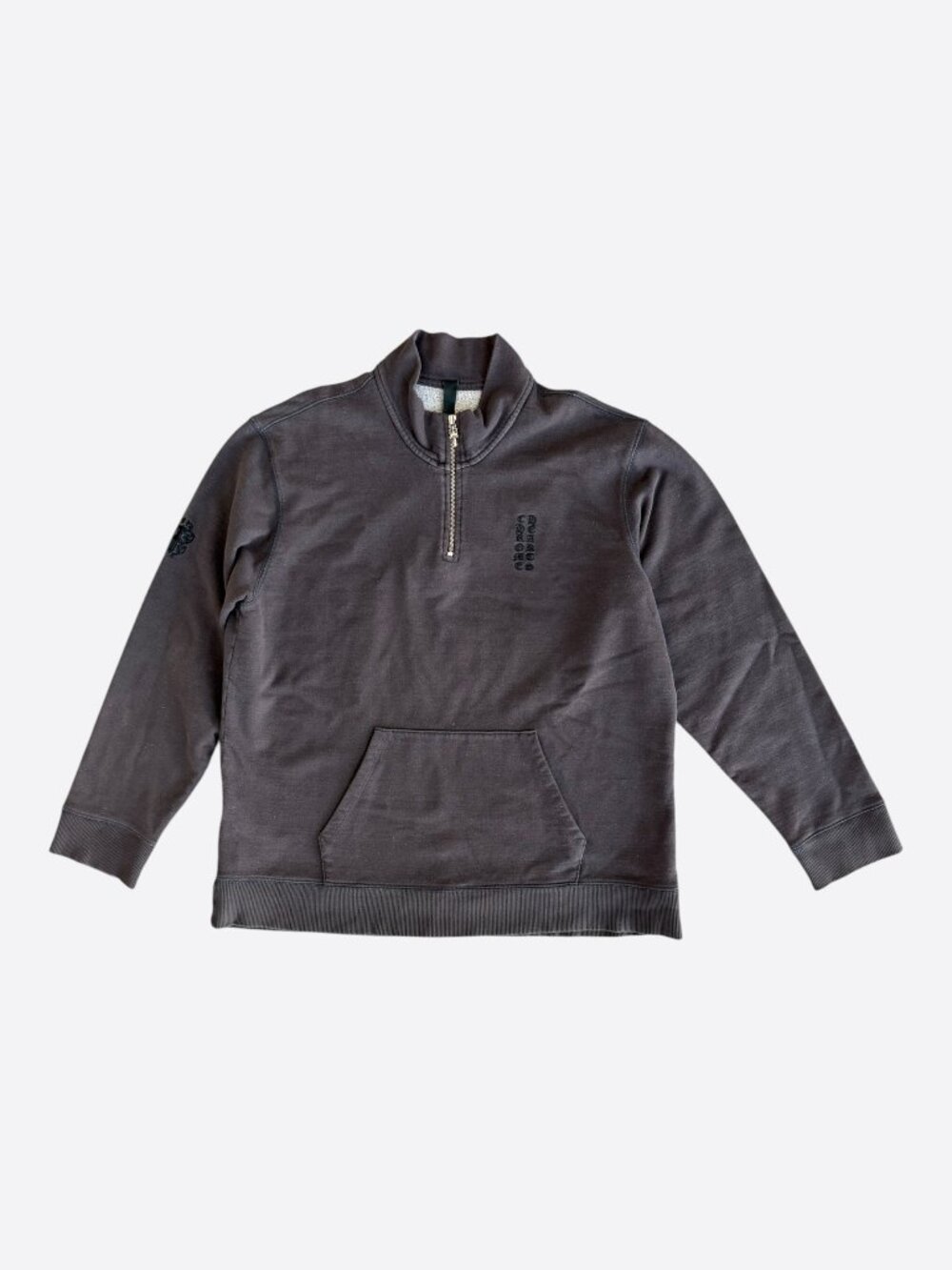 Chrome Hearts Black Script Logo Embroidered Quarter Zip Sweater
